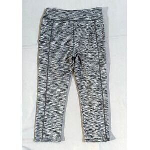 J.Crew Womens Space Dye Cropped Leggings Gray White Active Yoga Pants Size M